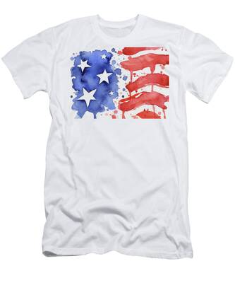USA Kinder T-Shirt hand print Fahne flag Amerika United States Handabdruck 